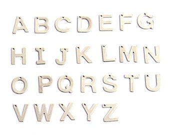 Stainless Steel Letter Charms Alphabet and Number Charms Full Set, Initial Charms