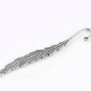 5 Feather Bookmarks Antique Silver