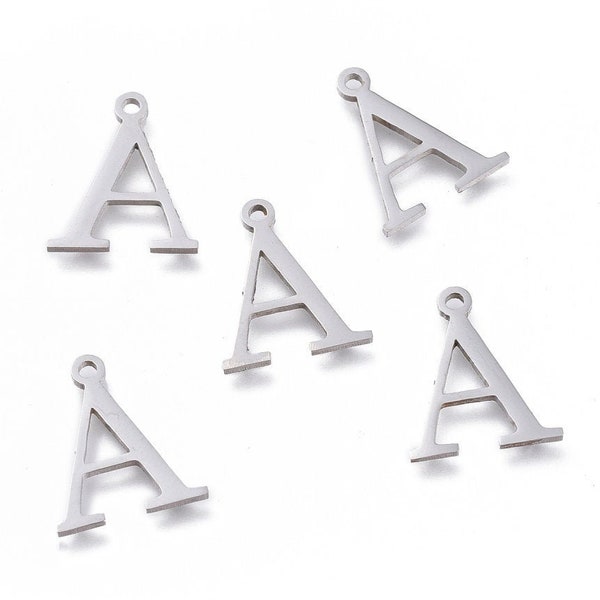 Alpha Greek Letter Charms Stainless Steel, Greek Alphabet Charms, Letter A Charms, Cup Charms
