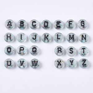 500 Glitter Alphabet Beads, 7mm Acrylic letter beads