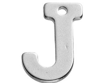 25 Letter J Charms Stainless Steel, Initial Charms