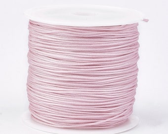 Pink Nylon Jewelry Cord for Jewelry Making, 0.8mm, 49 yards