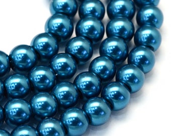Peacock Blue Green Glass Pearl Beads 3mm 4mm 6mm 8mm 10mm 12mm 14mm