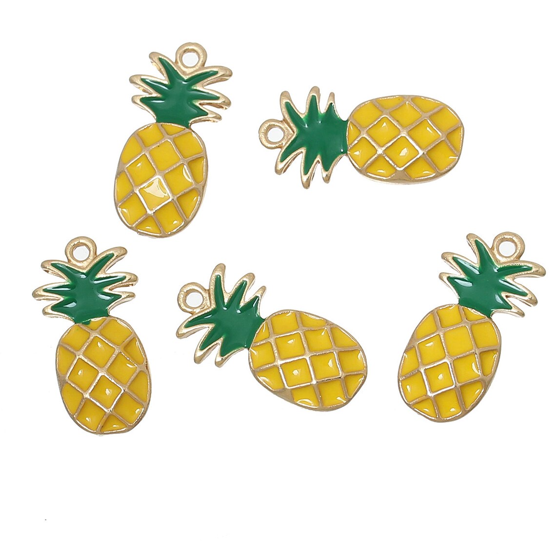 10 Pineapple Charms Pineapple Enamel Charm 3182 763 361a Etsy