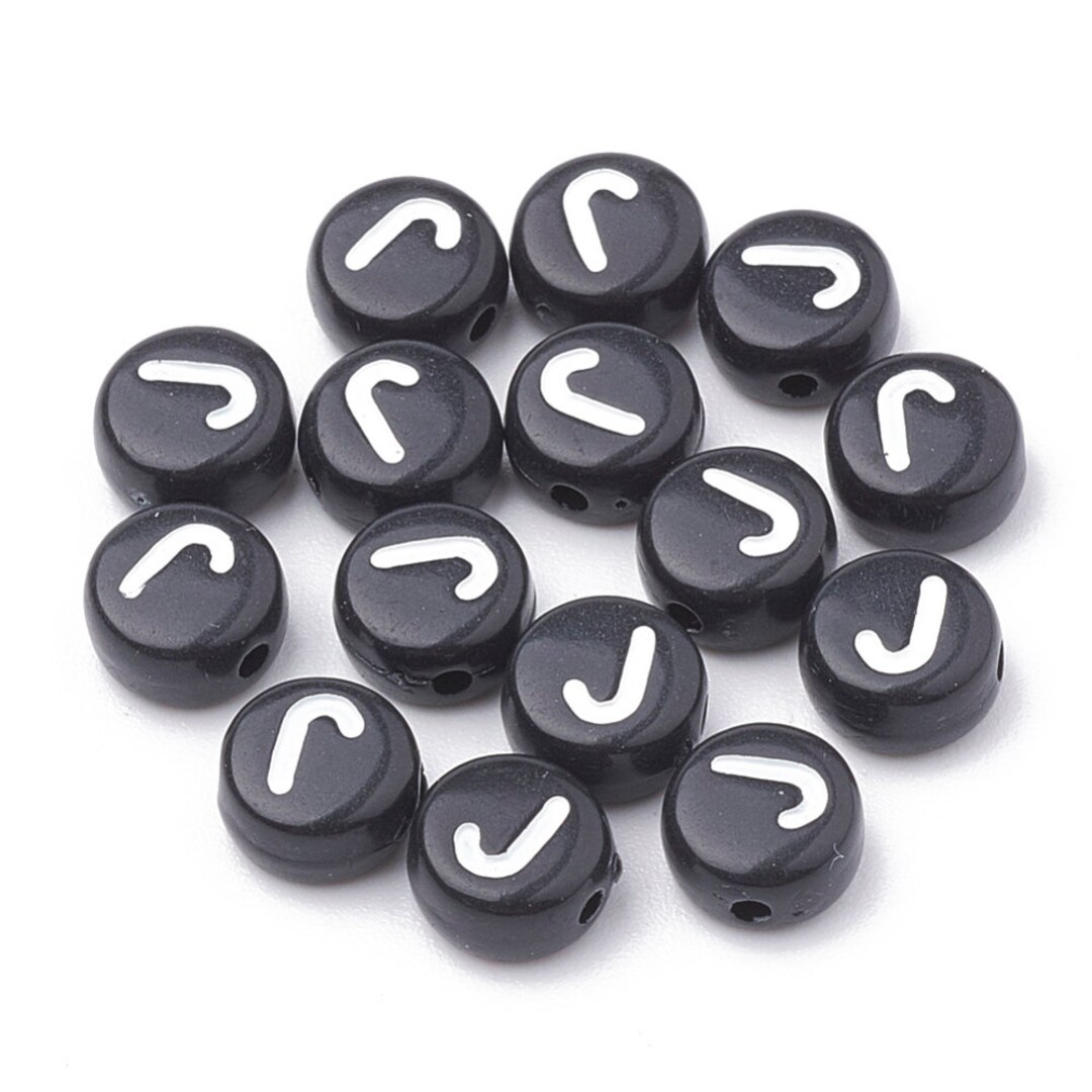 Letter J Beads, 7mm Round Alphabet Beads Etsy