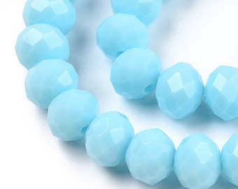 Blue Faceted Rondelle Beads