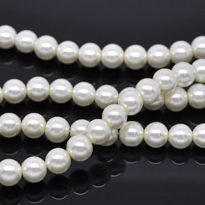 Ivory Glass Pearl Beads 3mm 4mm 6mm 8mm 10mm 12mm 14mm