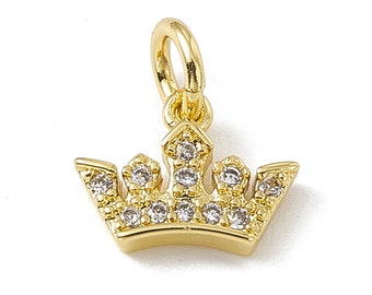 Small Crown Charms Micro Pave