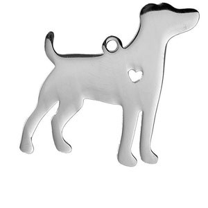 Jack Russell Terrier Dog Charm Stainless Steel, Blank Dog Tags, Dog Charms, Stamping Supplies, Jack Russell Terrier Pendant