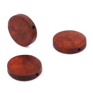 50 Wood Disc Beads, 20mm Beads, Natural Wood Beads, Flat Beads, Disc Beads