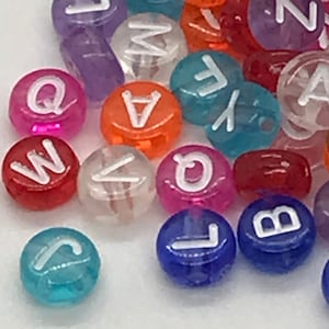 7mm Multi-Color Alphabet Beads, 500 Acrylic letter beads