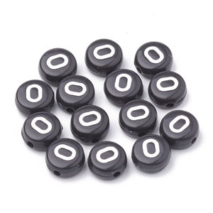 Letter O Beads, 7mm Round Alphabet Beads