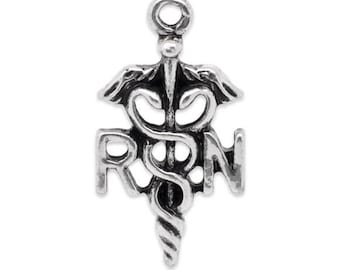 50 RN Nurse Charms, Nurse Charms, Registered Nurse Charms, Jewelry Making Supplies, Medical Charm, Charms Nurse