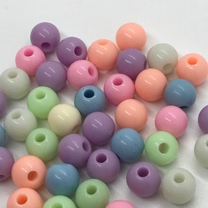 500 Pastel Acrylic Matte Bubblegum Beads Ball  7.7mm