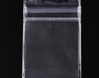 100 Resealable Bags, Small Self Seal Bags, Transparent Plastic Bags 6cm x 4cm