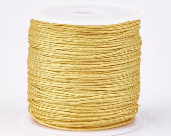 Yellow Nylon Jewelry Cord for Jewelry Making, 0.8mm, 49 yards