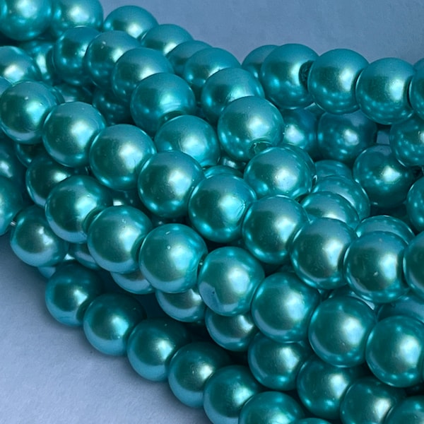 6mm 8mm 10mm 12mm Green Glass Pearl Beads