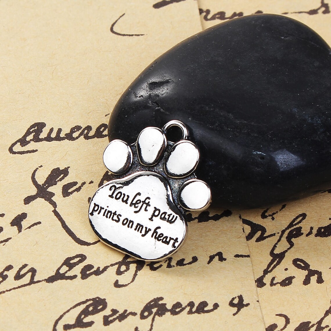 5 Pet Memorial Charm Pet Loss Dog's Paw Charm 8935a Etsy