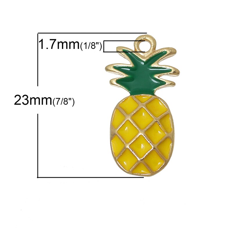 10 Pineapple Charms Pineapple Enamel Charm 3182 763 361a Etsy