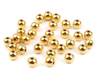 100 CCB Gold Spacer Beads 6mm