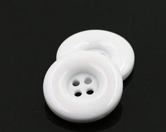 50 20mm White Resin Four Hole Buttons