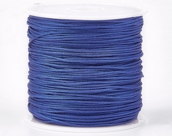 Blue Nylon Jewelry Cord for Jewelry Making, 0.8mm, 49 yards