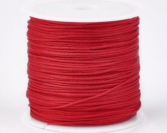 Red Nylon Jewelry Cord for Jewelry Making, 0.8mm, 49 yards