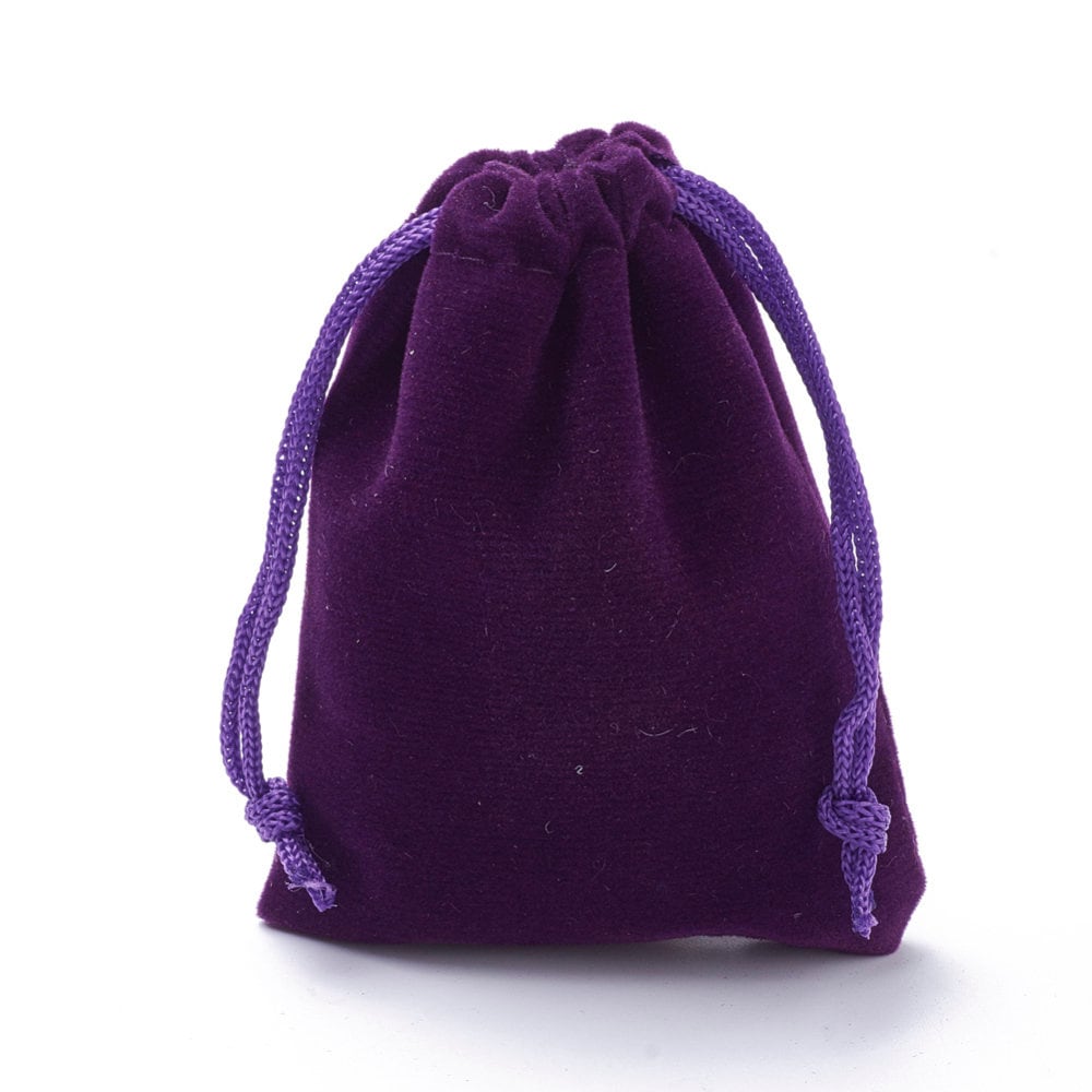 velvet jewellery pouches pack of  10 purple 10 x 13 cm 