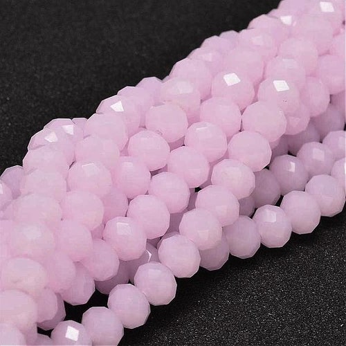 Pink Faceted Rondelle Glass Beads Etsy