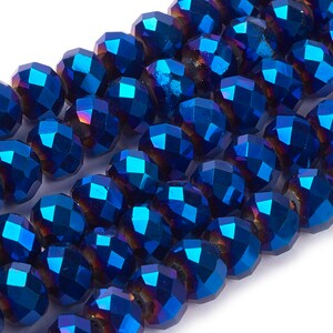 Blue Rondelle Beads Metallic 8mm 6mm - Etsy