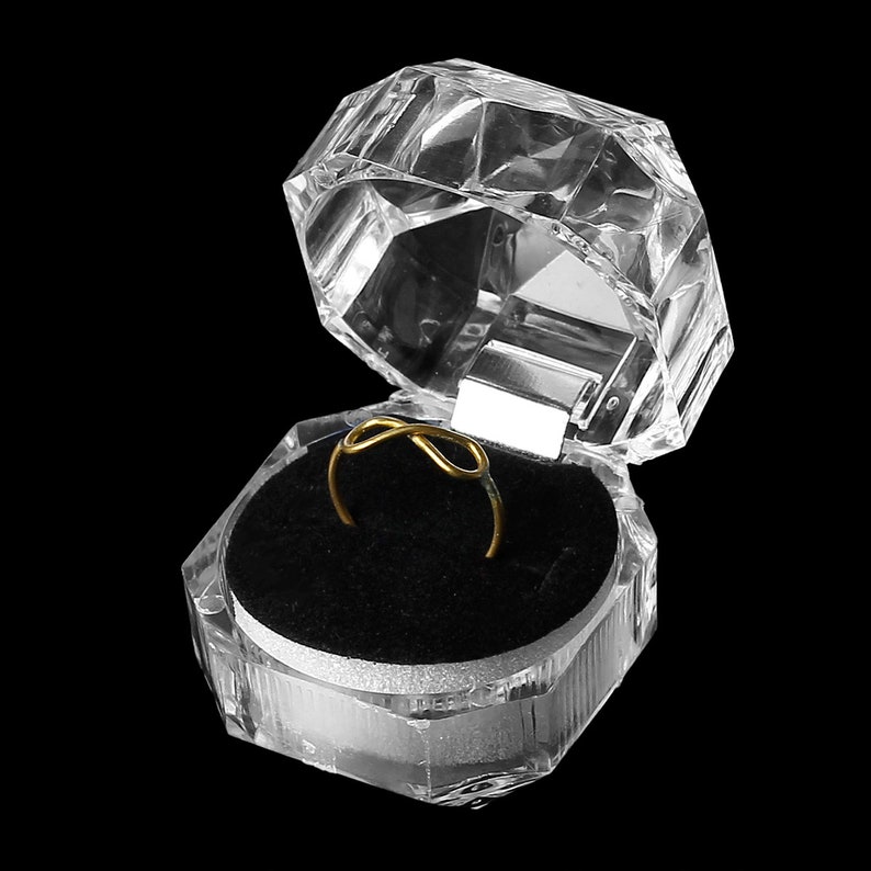 Ring Box Red Black or White Acrylic Jewelry Ring Gift Boxes Etsy