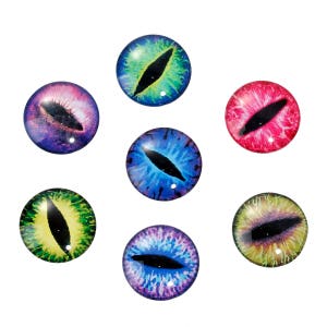 10 25mm Cat Eye Glass Dome Seals Cabochons