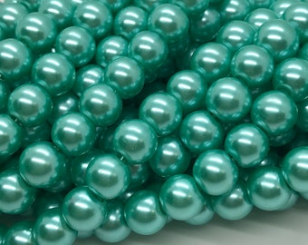 3mm 4mm 6mm 8mm 10mm 12mm Turquoise Glass Pearl Beads