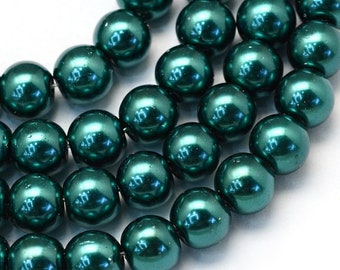 3mm 4mm 6mm 8mm 10mm 12mm Green Glass Pearl Beads