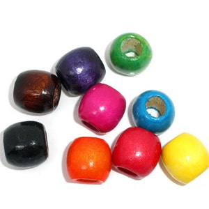 45 Wood Spacer Beads Barrel Beads, Beads For Jewelry Making, Wood Beads Bulk, 6710
