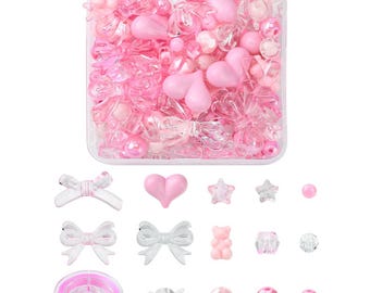 Kawaii Bracelet Making Kit, Star Beads, Candy Beads, Heart, Bowknot, Bear Beads