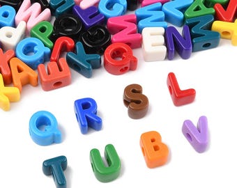 Large Plastic Alphabet Beads,  Acrylic Letter Beads A-Z Two Full Sets