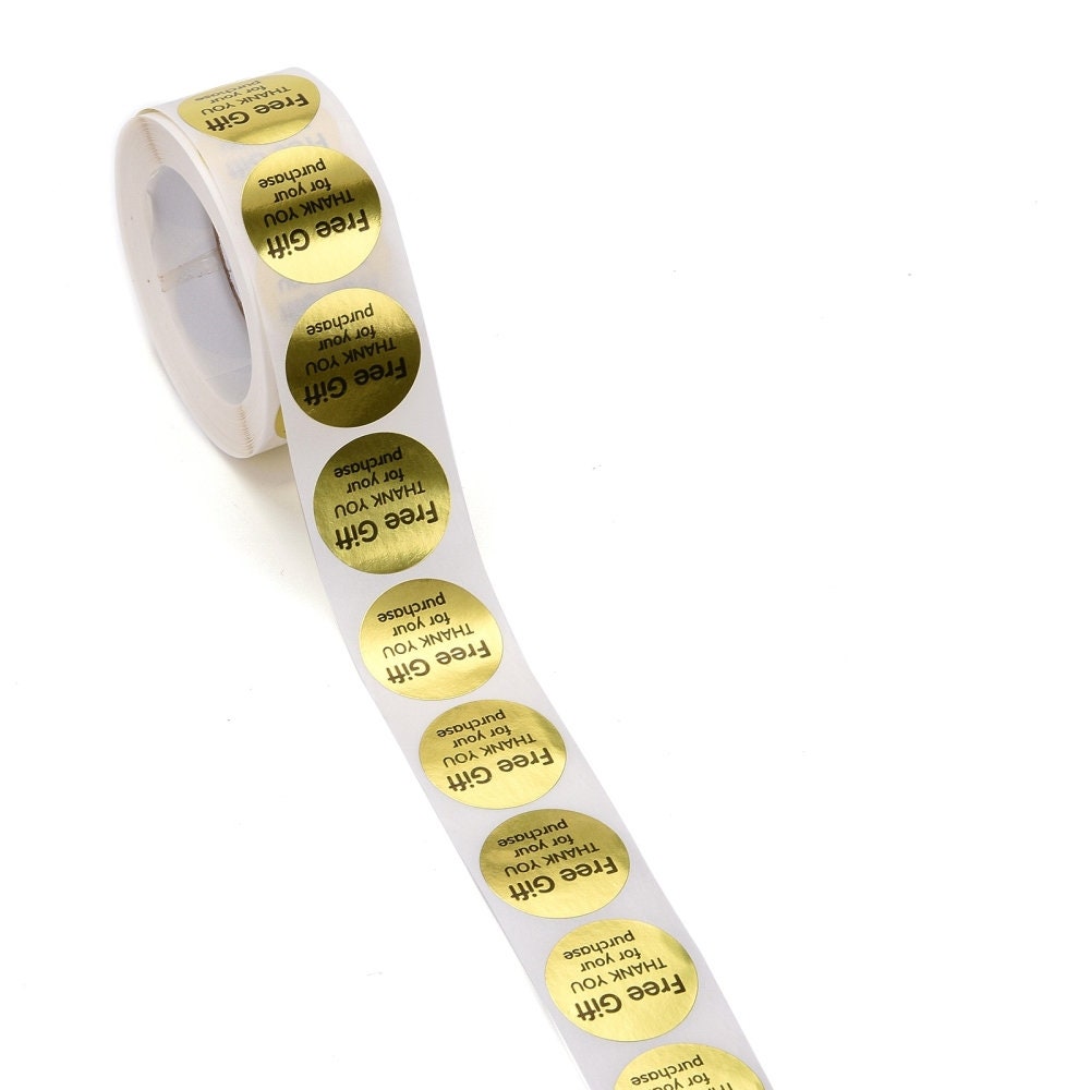 Purchase Sticker Free Gift Stickers, Customer Appreciation Round Gold Gift Tags, Thank ...