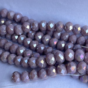 Purple Rondelle Beads 8mm, Jewelry Making Supplies