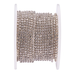 2mm Rhinestone Cup Chain, Rhinestone Chain, Rhinestone trim