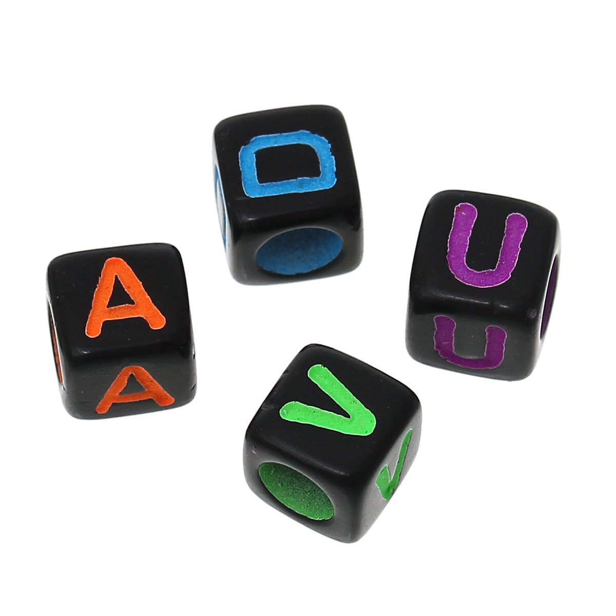 500 6mm cube letter alphabet beads large letter beads 6mm cube beads 