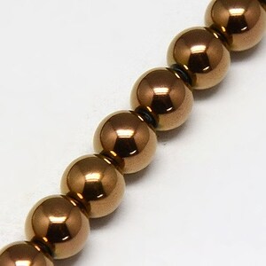65 6mm Synthetic Hematite Beads Electroplate Non-magnetic, Colors Copper, Platinum, Gold, Rainbow image 8