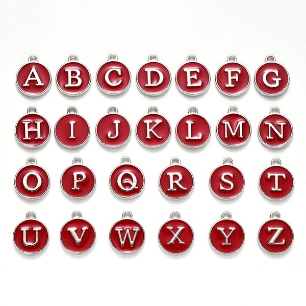 Enamel Letter Charms - Etsy