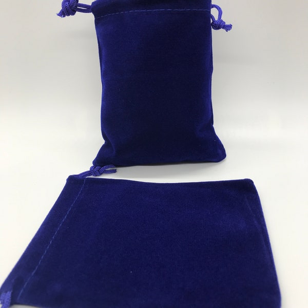 Blue Velvet Pouches 12cm x 10cm