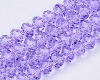 Purple Lilac Rondelle Beads