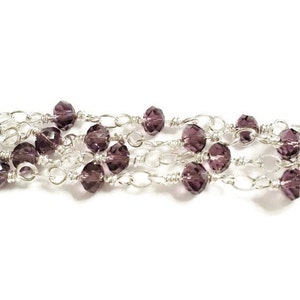 Wire Wrapped Glass Beaded Chain 1 Foot