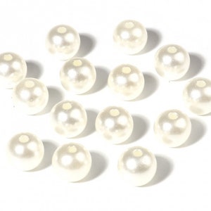Perles de perles en acrylique ivoire, perles en ivoire de 6 mm, perles en ivoire en plastique de 8 mm