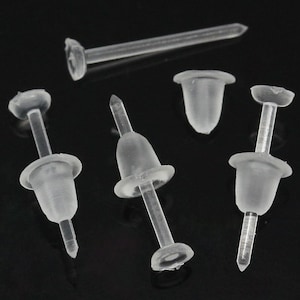 16 Earring Sleeves & Backs, Plastic Pierced Ear Sheath Protector