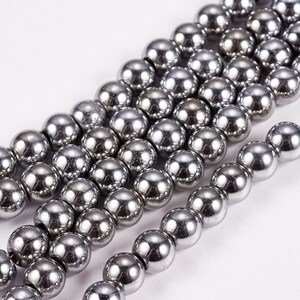 65 6mm Synthetic Hematite Beads Electroplate Non-magnetic, Colors Copper, Platinum, Gold, Rainbow image 5