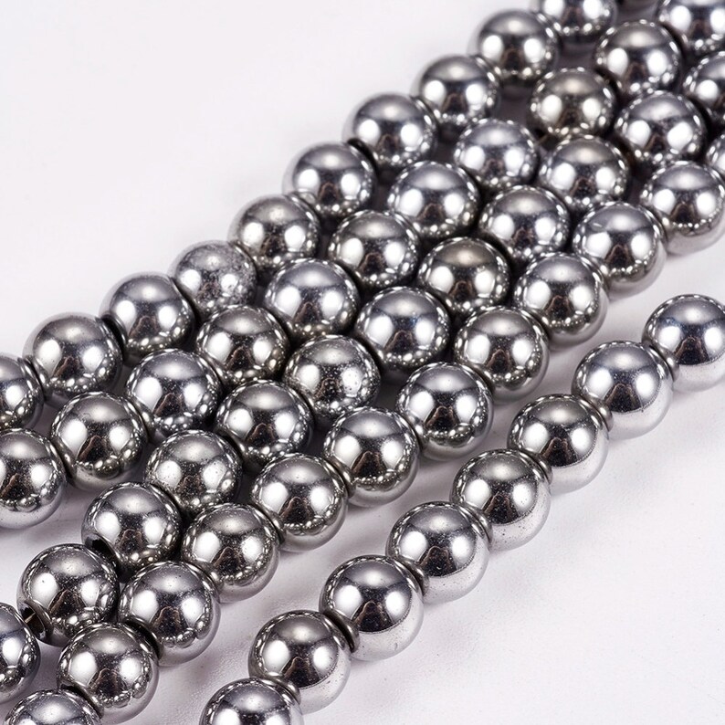 65 6mm Synthetic Hematite Beads Electroplate Non-magnetic, Colors Copper, Platinum, Gold, Rainbow image 5